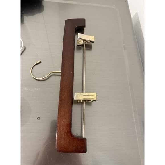 Vintage Ralph Lauren Pant Hanger Skirt Hanger With Adjustable Clips Wood - Picture 4 of 4